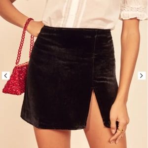 Reformation Cleo Velvet Skirt